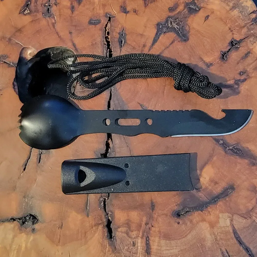 Personalized Camping Spork and Knife 6 in 1 Survival Multi Tool Spork, knife